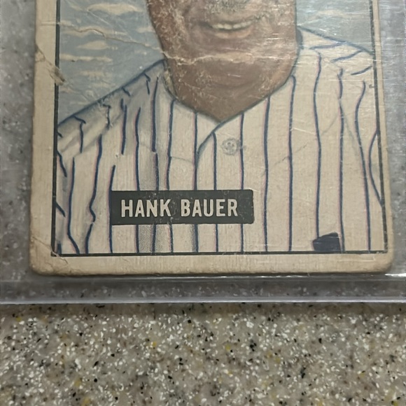 1951 BOWMAN HANK BAUER CREASE NEW YORK YANKEES #183 - Picture 4 of 6